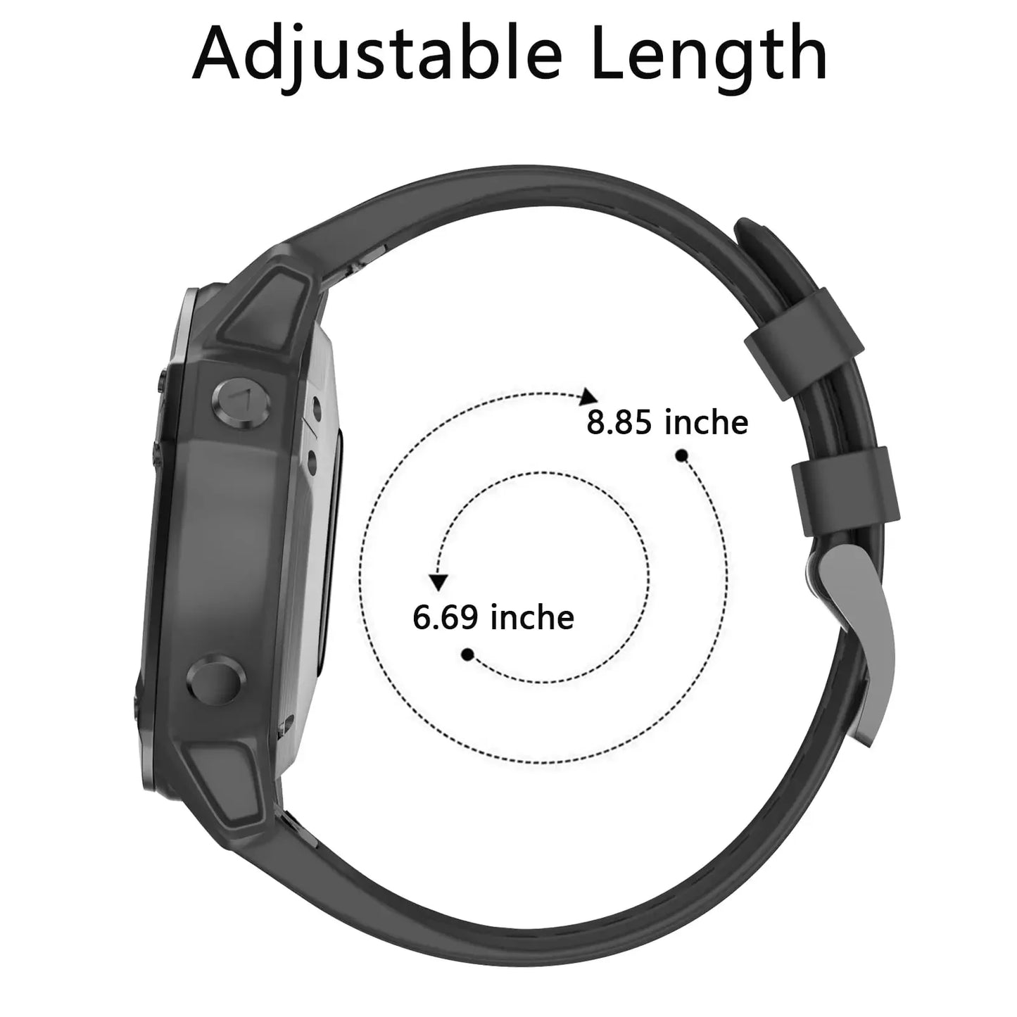 Sport Silicone Strap for Garmin Descent G2 G1 Mk3i Mk2 Mk1/Fenix 8 Pro E 7 7X 6 6X 5 5X/Epix Soft Bracelet 22/26mm Quickfit Band