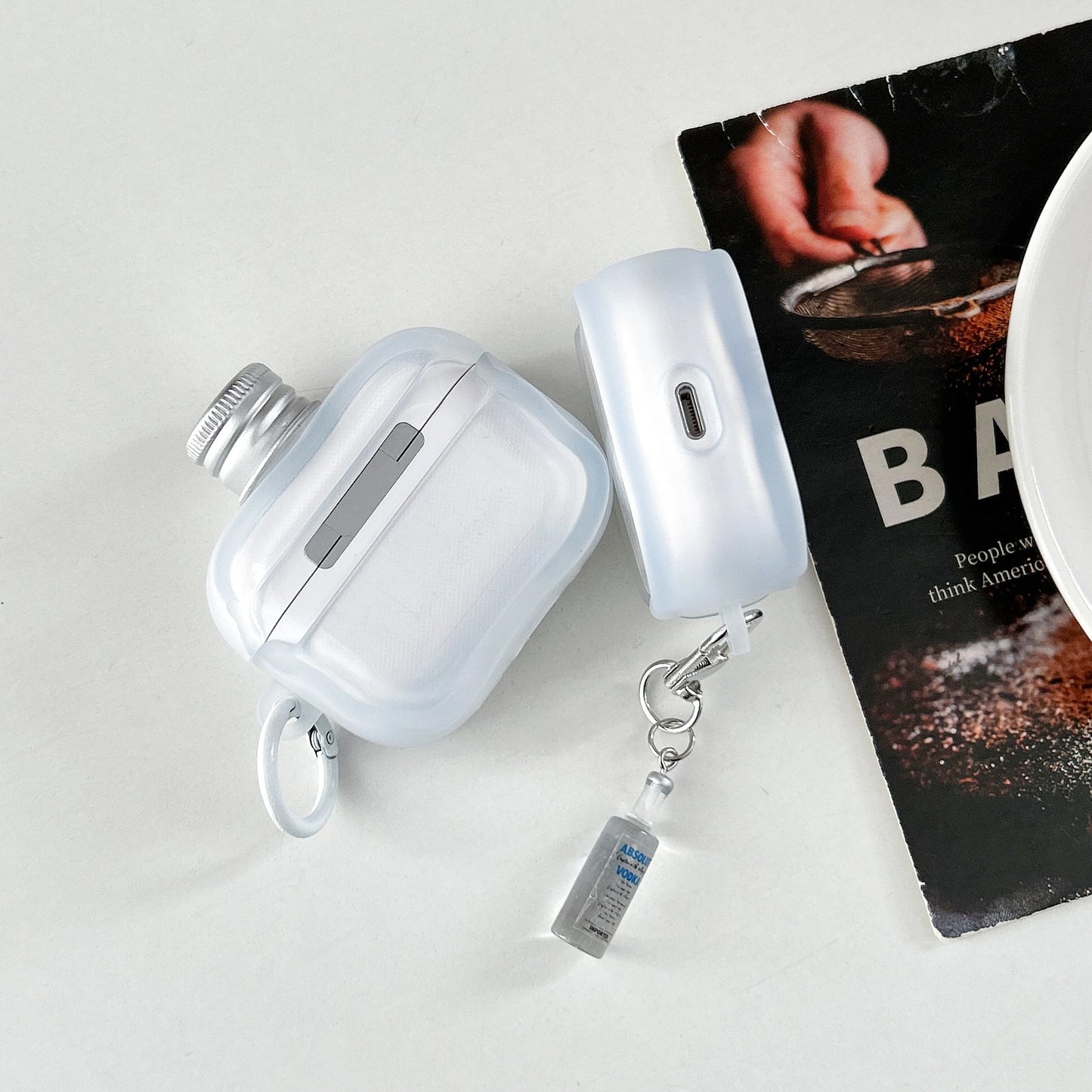 For AirPods 4 Pro 3 2 1 Pro2 Pro3 Earphone Case 3D Vodka Creative Silicone Cartoon Headphone Box With Pendant Cover