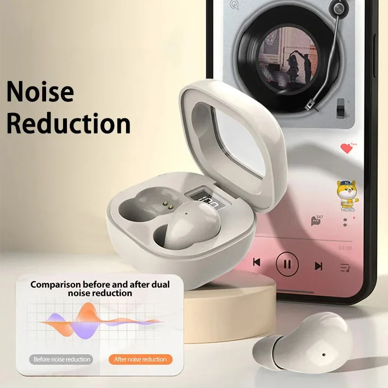 Lenovo Mini Wireless Bluetooth Earphones, Compact Sleep Earbuds, Invisible Earphones for Work and Sports, High-Definition HiFi