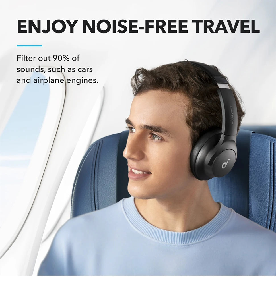 Anker soundcore Q20i 40H Long ANC Playtime Hybrid Active Noise Cancelling Wireless Over-Ear Bluetooth Headphones