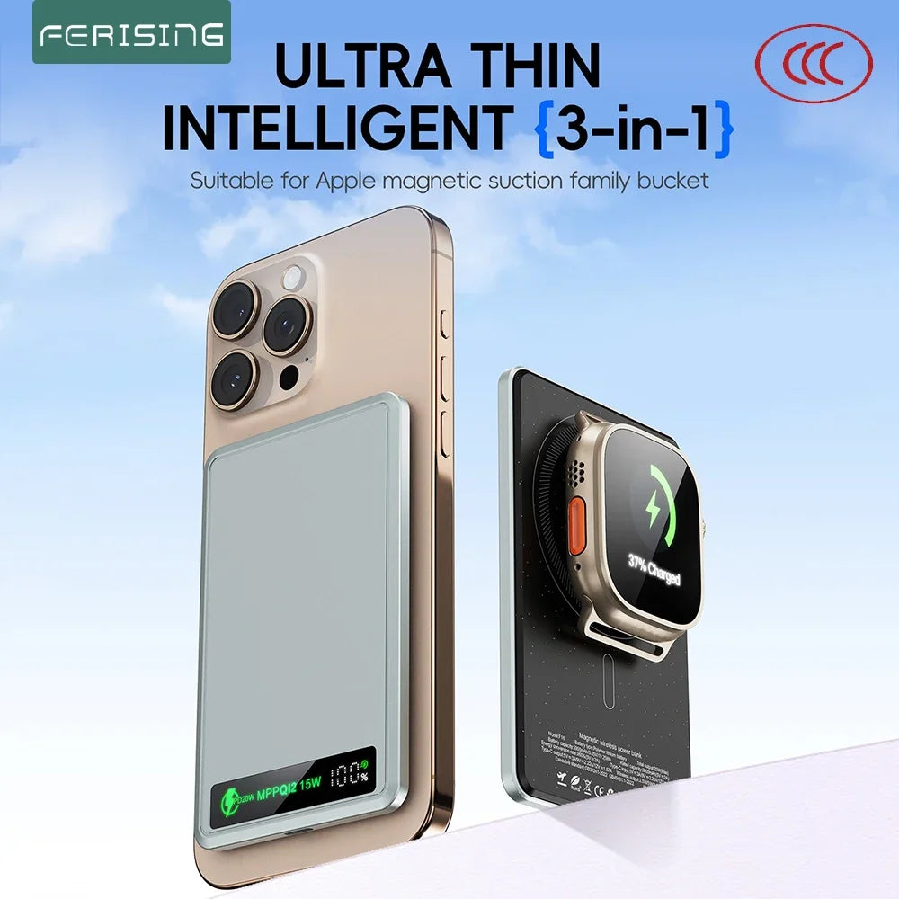 5000mAh/10000mah Fast Power Bank for MagSafe Magnetic Wireless External Battery [ CCC Certified] Color Display screen Powerbank