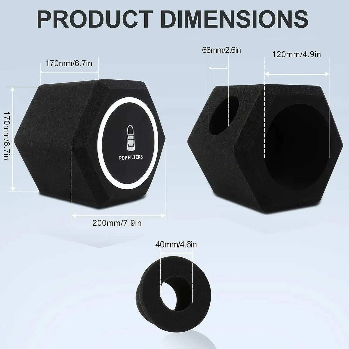 Microphone Pop Filter Wind Shield Acoustic For Record Studios Mic Sound-absorbing Foam Vocal Isolation Ball