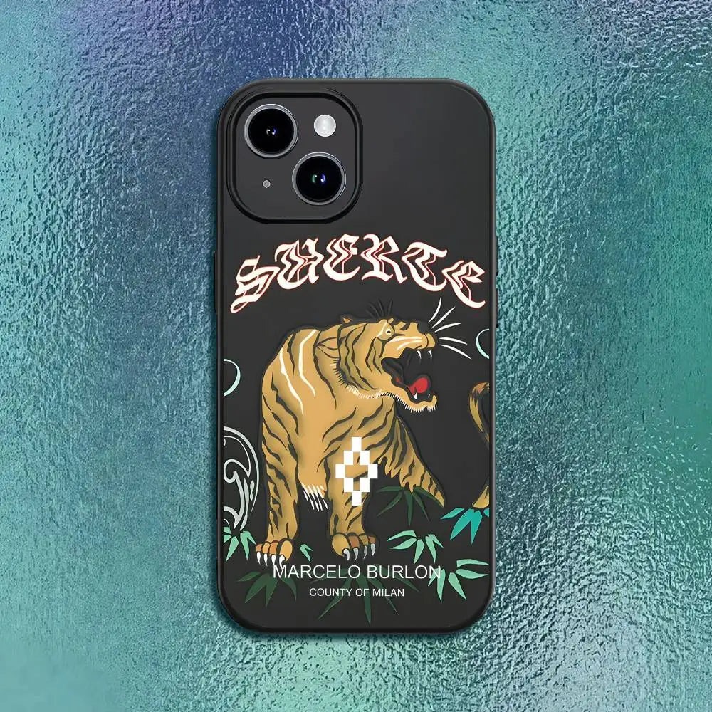 Fashion Burlons Design-M-MarceloeS Phone Case For IPhone 17 12 13 14 15 16Pro Max  Plus Classic black soft shell