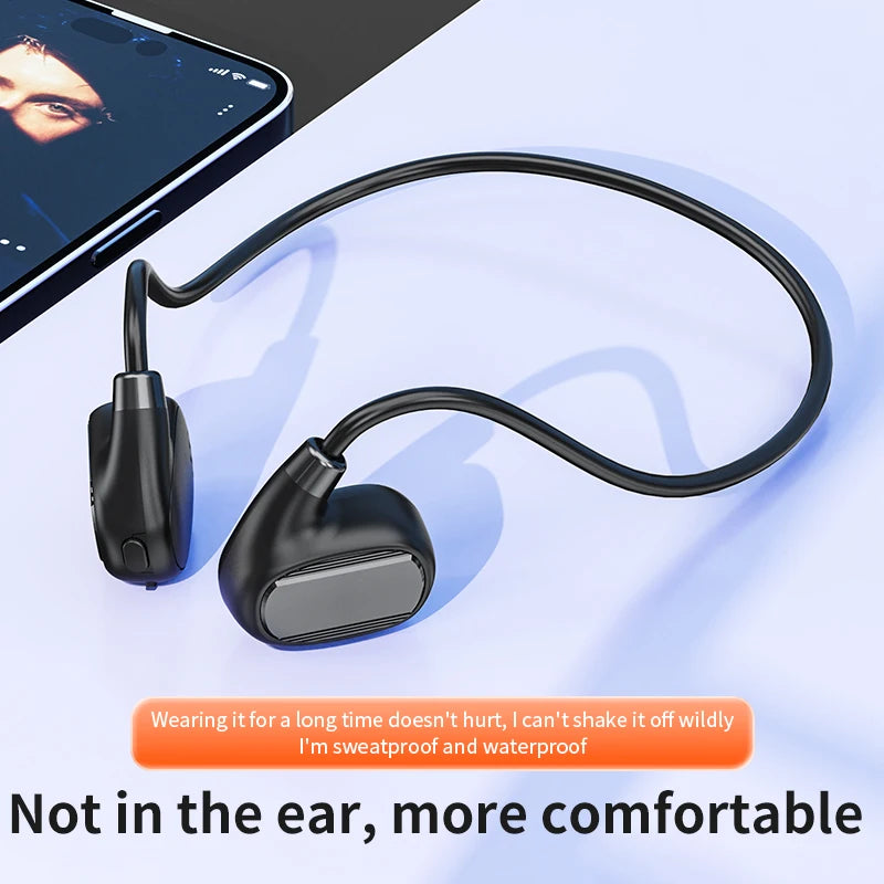 Ear-mounted sports wireless earphones, air conduction headset, BT 5.3, ultra-long battery life, suitable for running and cycling