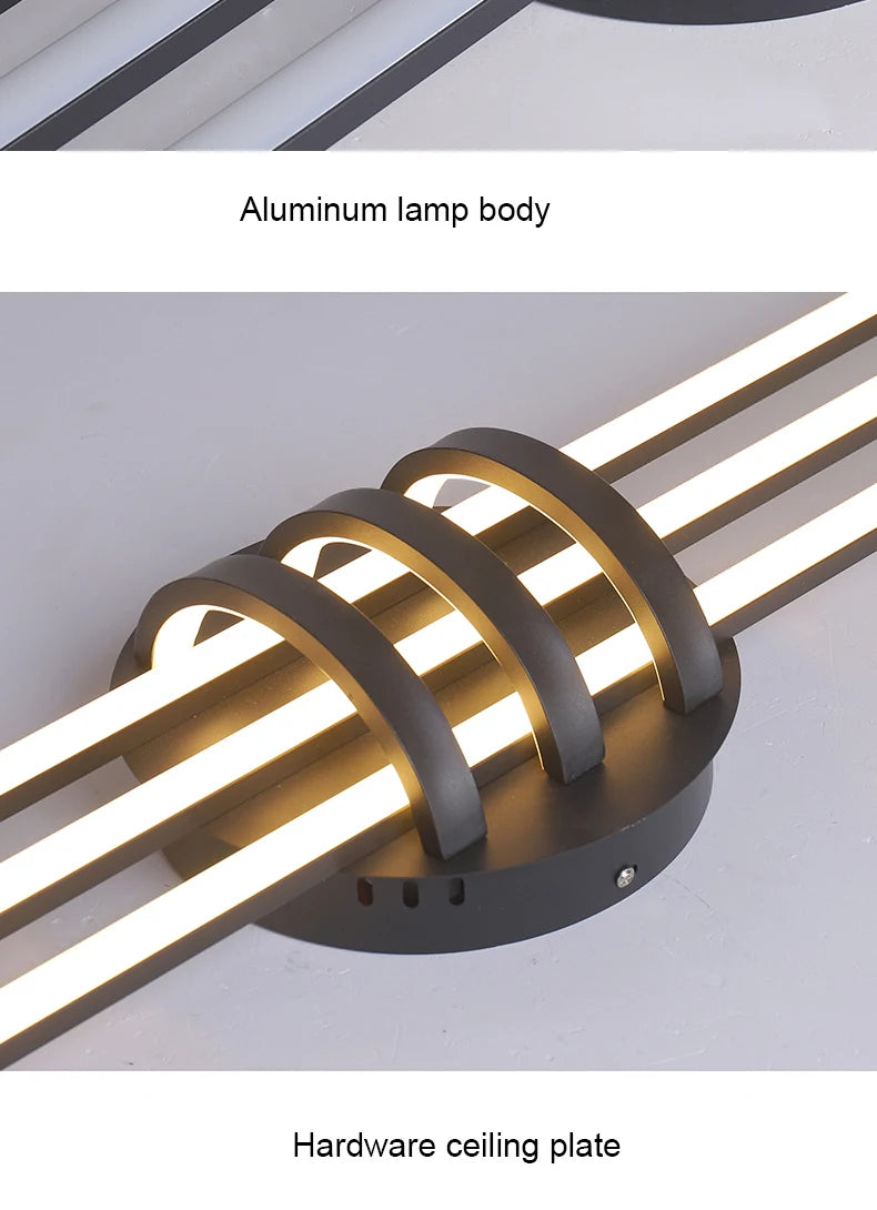 FANPINFANDO Modern Led Ceiling Lights For Living Room Bedroom Matte Black/White Aluminum Kitchen Led Ceiling Lamps Fixtures