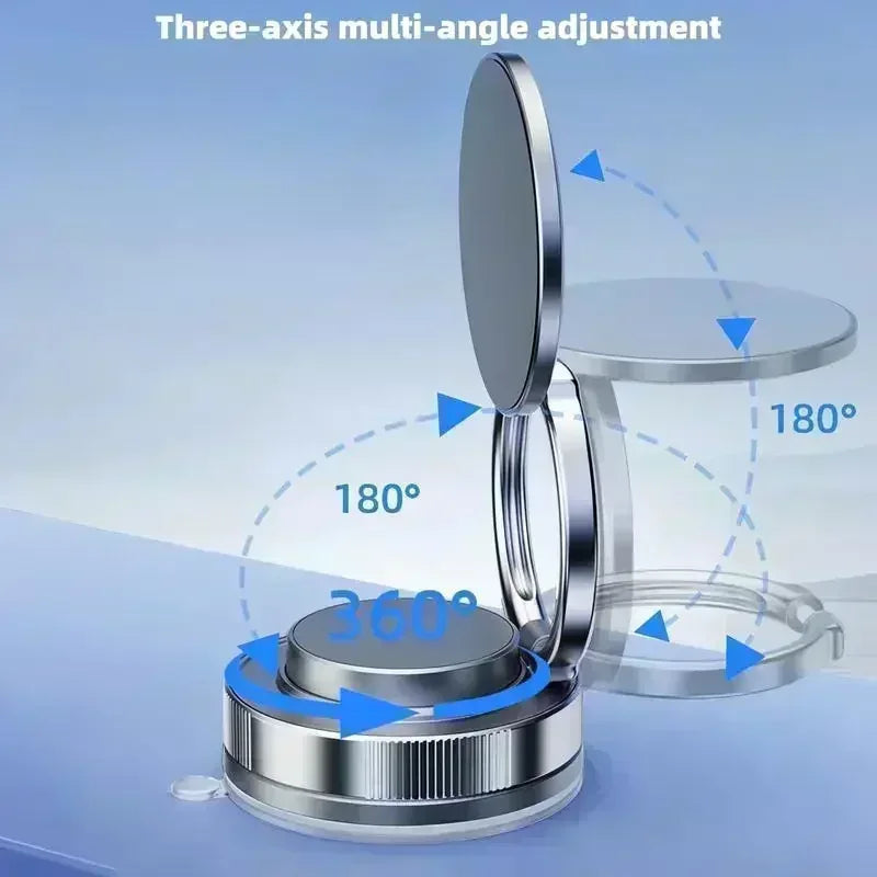 360° Foldable Magnetic Phone Mount! 2025 New Vacuum Suction Cup, Ultra-Strong Adsorption Alloy Bracket for Cars & Desktops