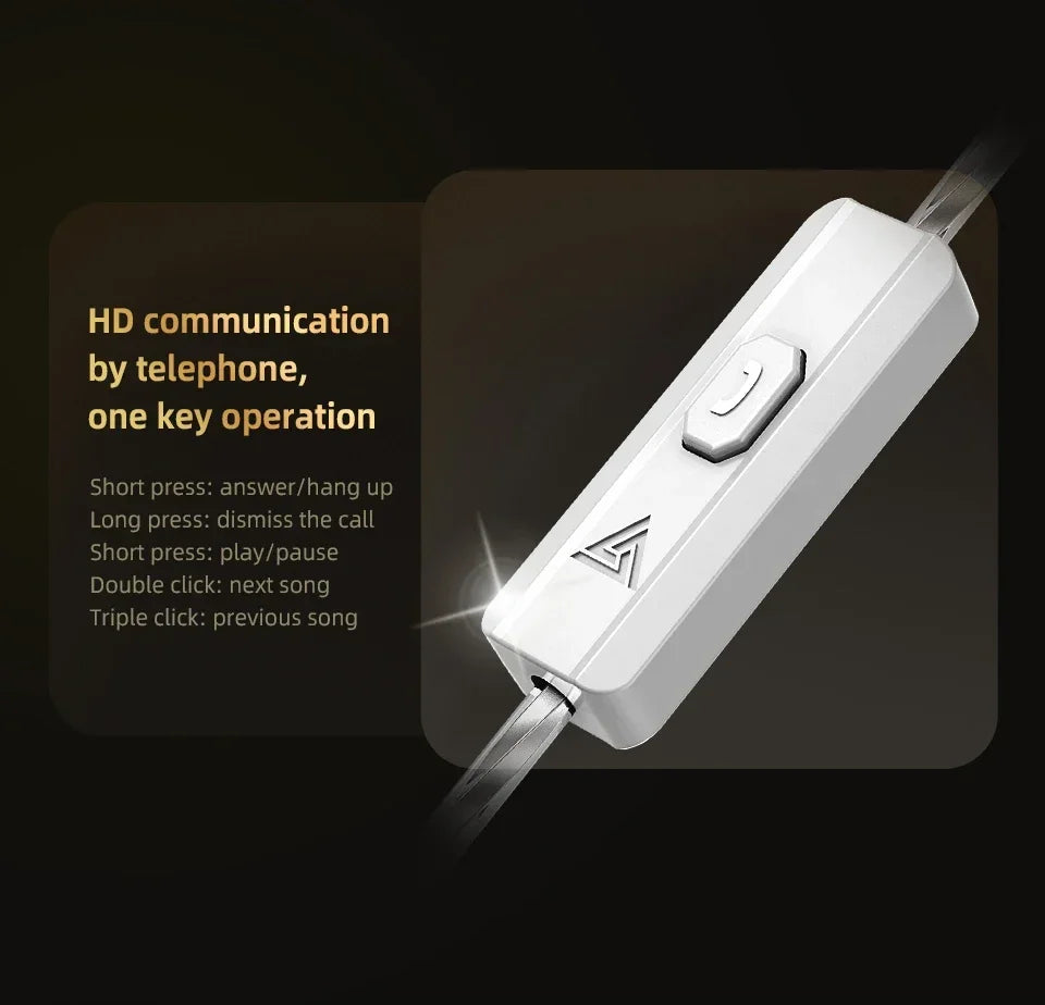 QKZ X HBB Best HiFi in Ear Headphone Wired Earphones 10mm Titanium-Coated Diaphragm Semi-open Cavity CNC Aluminum Alloy Monitor