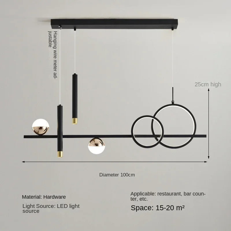 Modern Minimalist Led Pendant Lights with Remote Control Spot Lamp for Kitchen Table Dining Room Office Chandelier Decor Fixture
