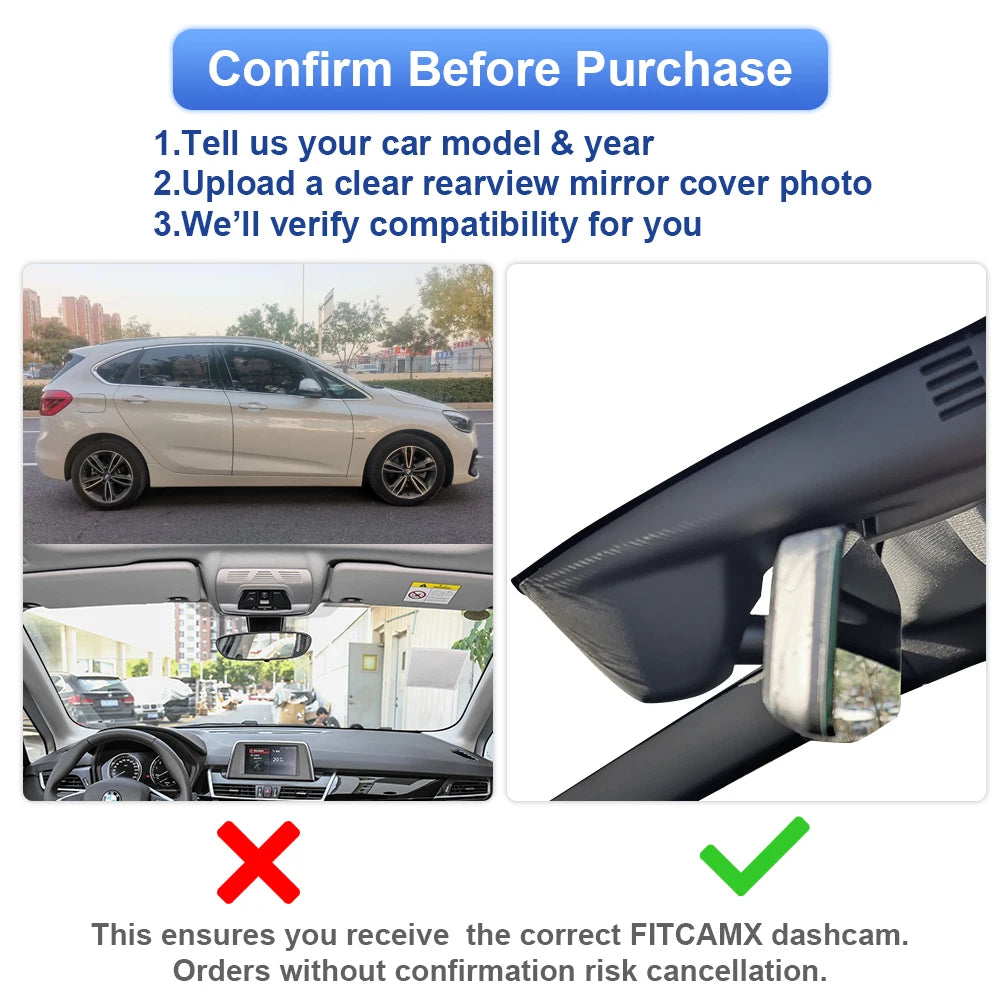 FITCAMX 4K Dashcam for Kia Niro & Niro EV 2017-2024, WIFI APP Connected Car Camera Driving Recorder for Kia Sorento 2021-2025