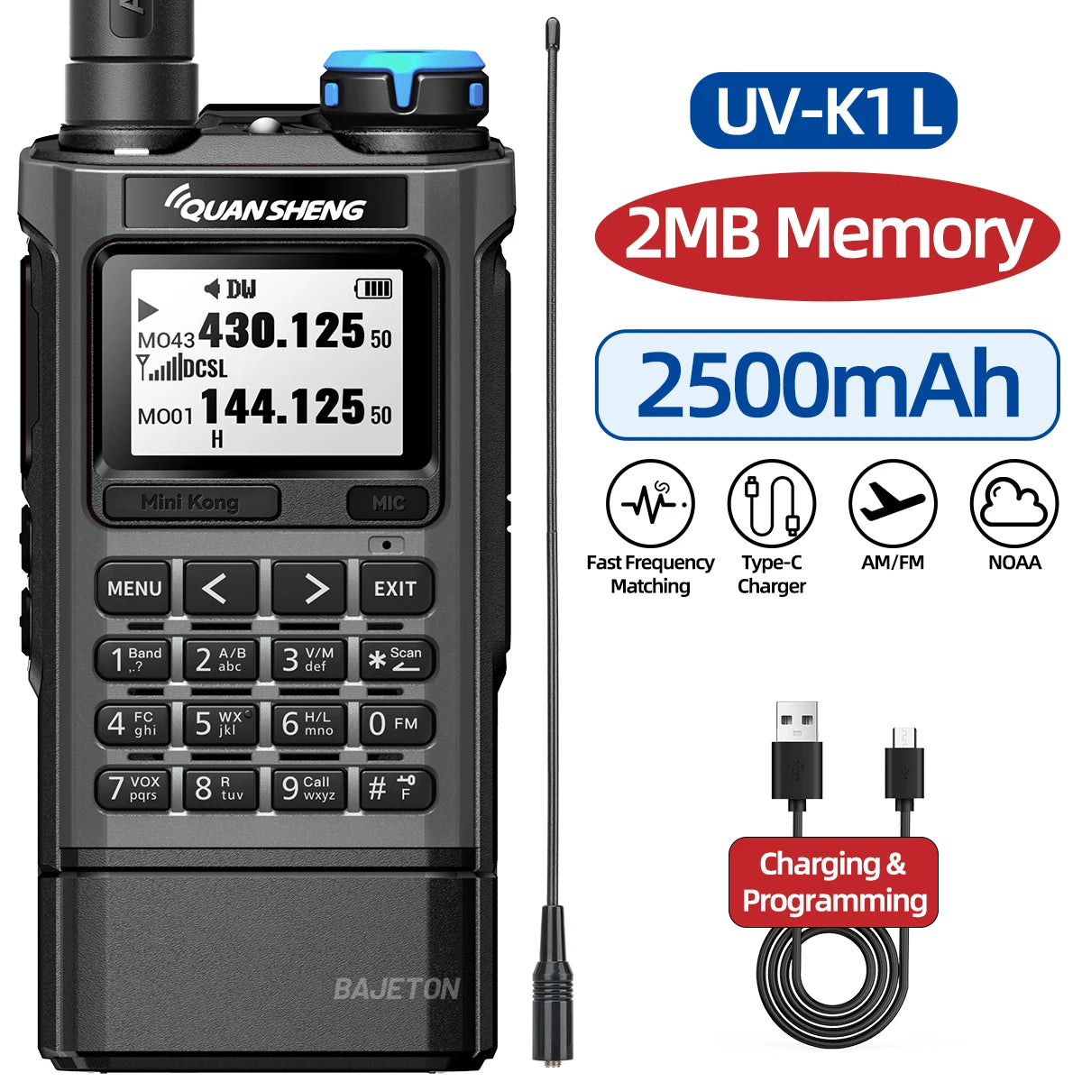 Quansheng UV-K1 L Mini Walkie Talkie Multi Band  Transceiver Wireless Copy Frequency AM FM NOAA Upgrade UV-K5 (8) UV-K6