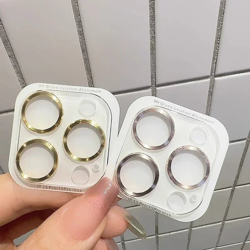 Lens Protection For iPhone 17 16 Pro 15 14 13 12 11 Pro Max Plus Mini Camera Lens Metal Ring Tempered Glass Protector Full Cover