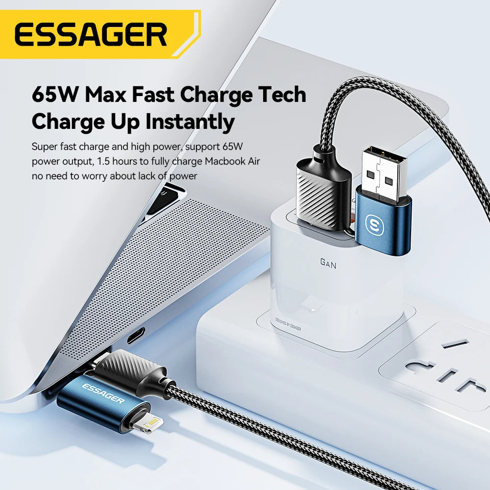 Essager 4 in 1 USB Cable Type C 65W PD Fast Charging Wire Type C To Type C Cable For iPhone 15 14 13 Pro Max iPad HUAWEI Xiaomi
