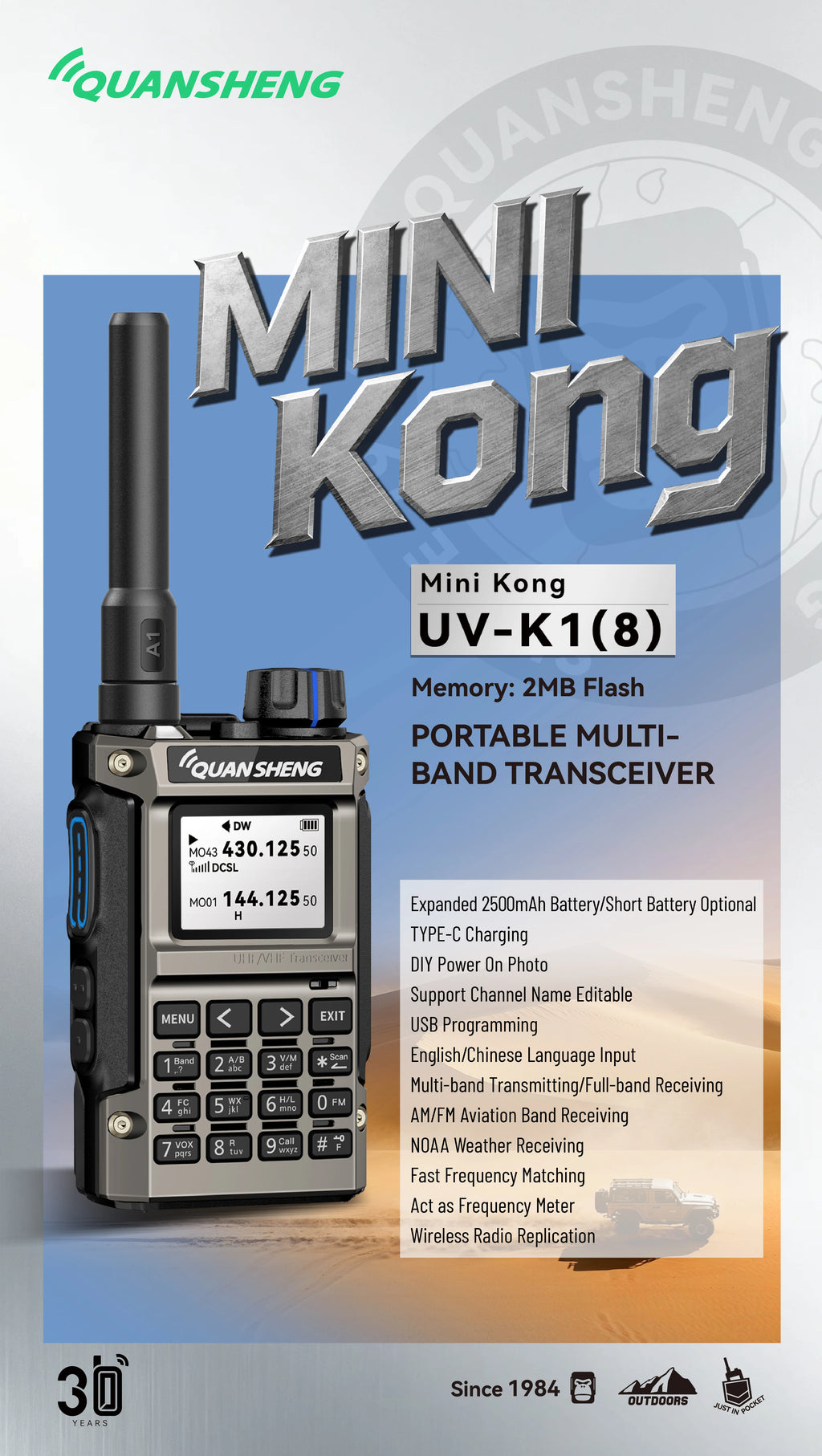 Quansheng UV-K1 L Mini Walkie Talkie Multi Band  Transceiver Wireless Copy Frequency AM FM NOAA Upgrade UV-K5 (8) UV-K6