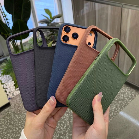 Luxury Tech Woven Magnetic Wireless Charge Phone Case for iPhone 17 Air 16 15 14 13 Pro Max For Magsafe TechWoven Texture Cover