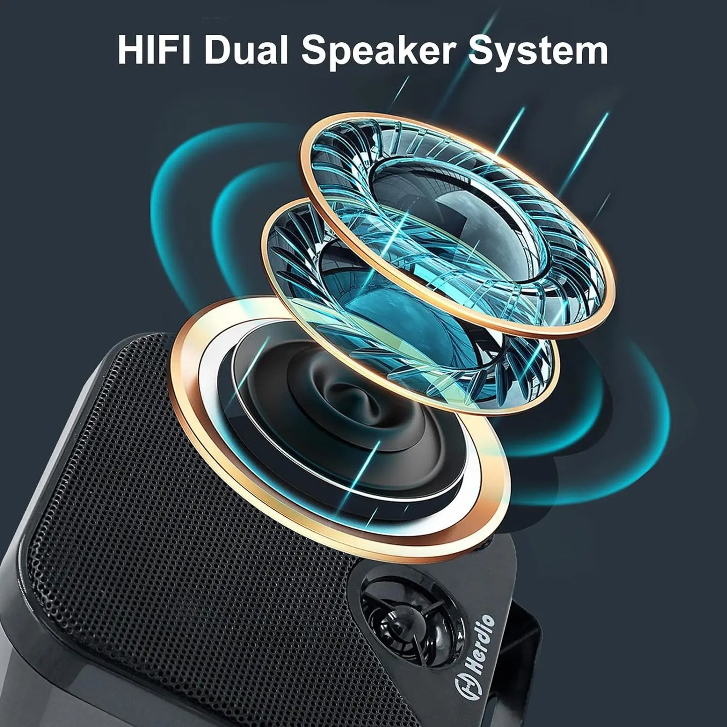 Herdio 4 Inch Waterproof Bluetooth Marine Speakers (2 Pack) - Surface Mount Heavy Duty Audio for Boats, Golf Carts, ATV, UTV,
