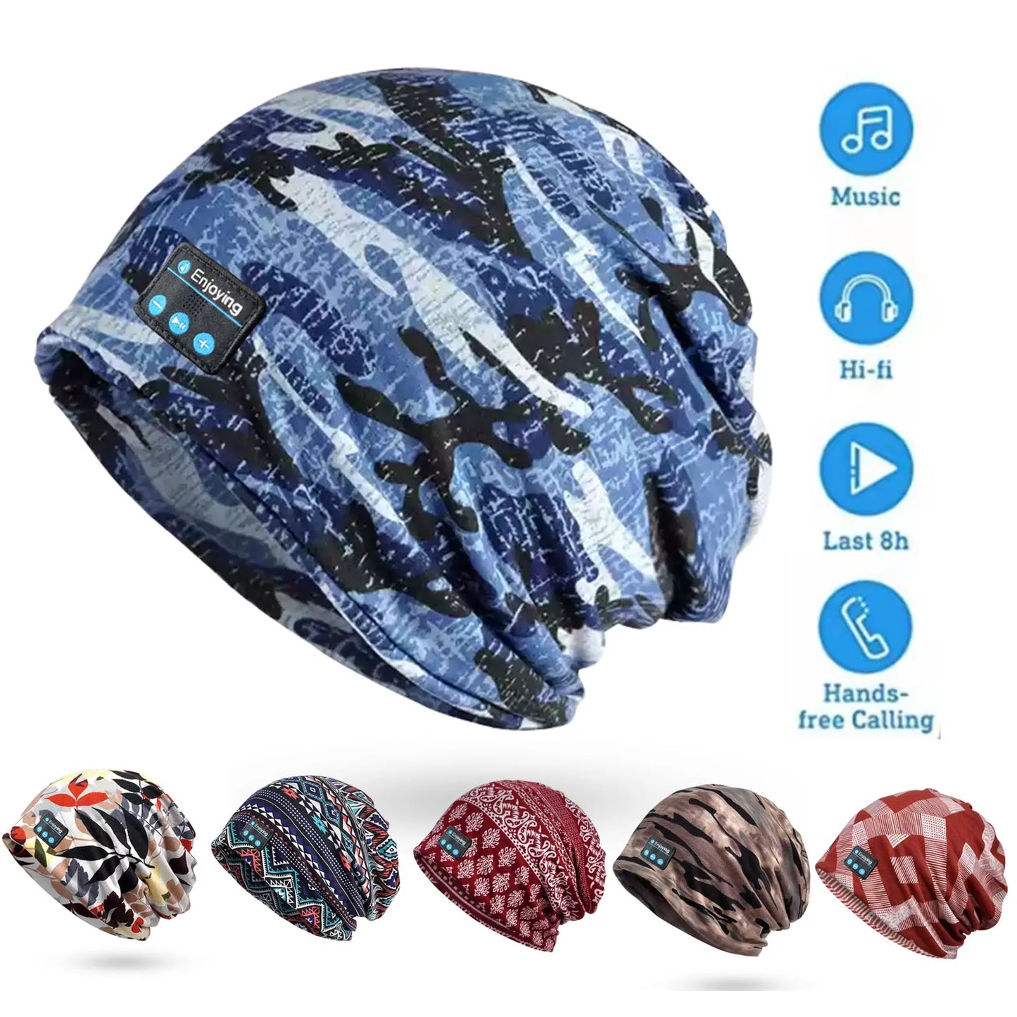 Wireless Bluetooth Earphone Music Hat Soft Fashion Outdoor Sports Running Yoga Headset Cap Breathable with Mic for Men&Women