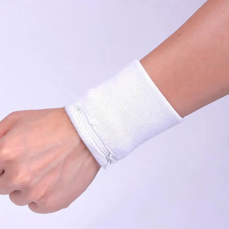 Wristband With Zipper For Storing Keys Change For Absorbing Sweat Wiping Sweat Wrist Guard For Basketball Running Fitness Sports