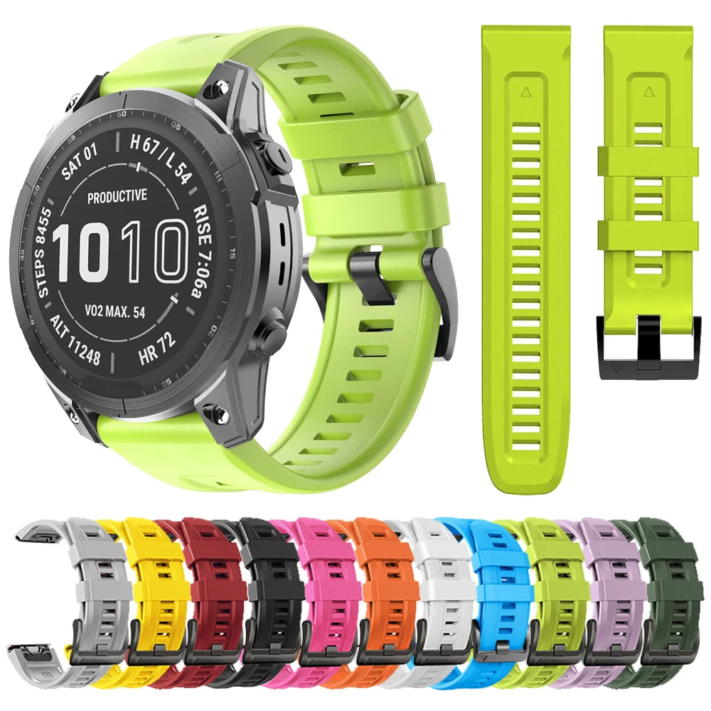 QuickFit 26 22mm Silicone Sport Watch Band for Garmin Fenix 7 7X PRO 6 6X GPS 5 5X Plus 3 HR Epix Pro instinct 2X Strap Bracelet