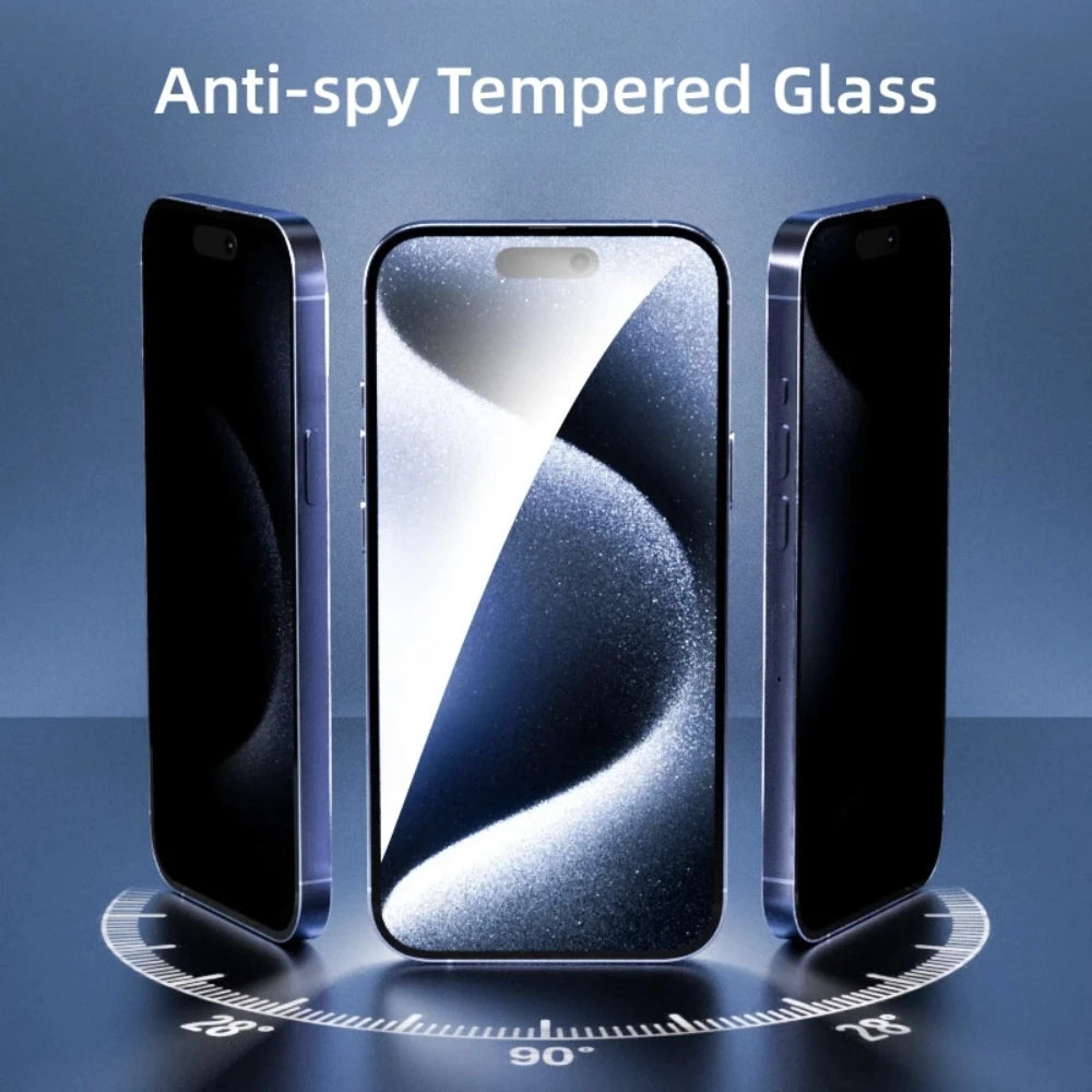 NNBILI 5PCS Anti-peep Screen Protector For iPhone 16 Pro Max 15Pro 14 Plus13 Anti Scratch Privacy Tempered Glass For iPhone 16e