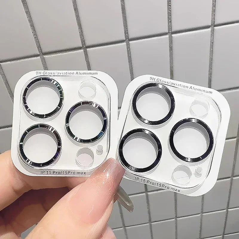 Lens Protection For iPhone 17 16 Pro 15 14 13 12 11 Pro Max Plus Mini Camera Lens Metal Ring Tempered Glass Protector Full Cover