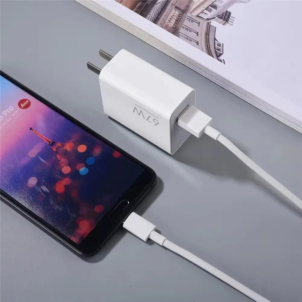 For XIAOMI 67W Charger Cargador Hyper Turbo Charge Adapter 67W Fast Charging Cable For Mi 15T 13T 13 12 Lite Poco X5 Pro F5 F4