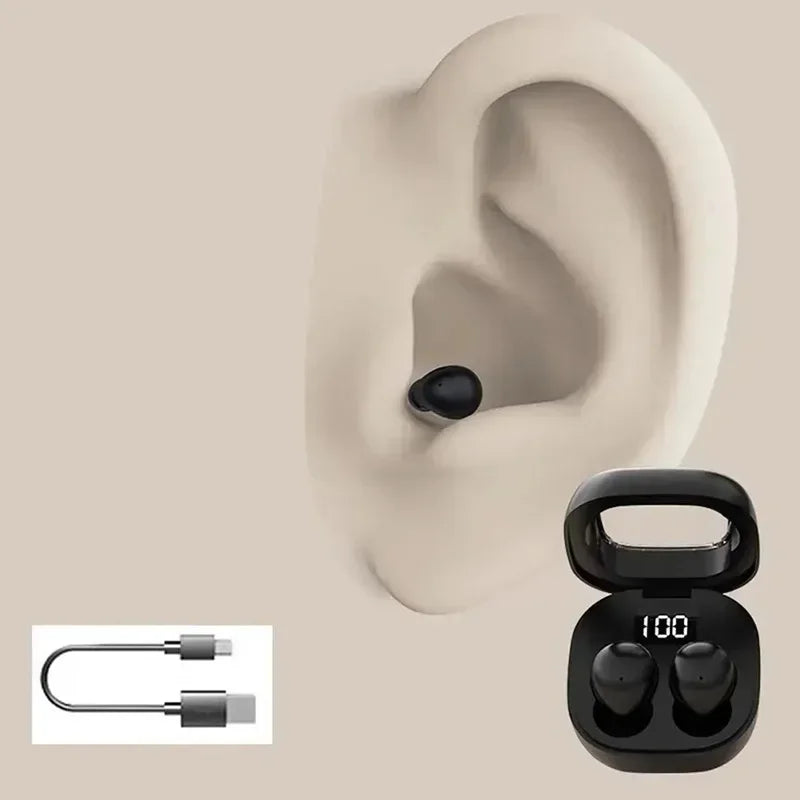 Lenovo Mini Wireless Bluetooth Earphones, Compact Sleep Earbuds, Invisible Earphones for Work and Sports, High-Definition HiFi