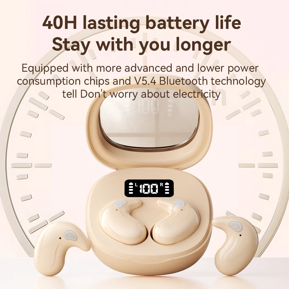 For Phone Sleep Invisible Stereo Headset IPX5 Waterproof Wireless Bluetooth Earphone Earbuds With Mic Bluetooth 5.3 Headphones