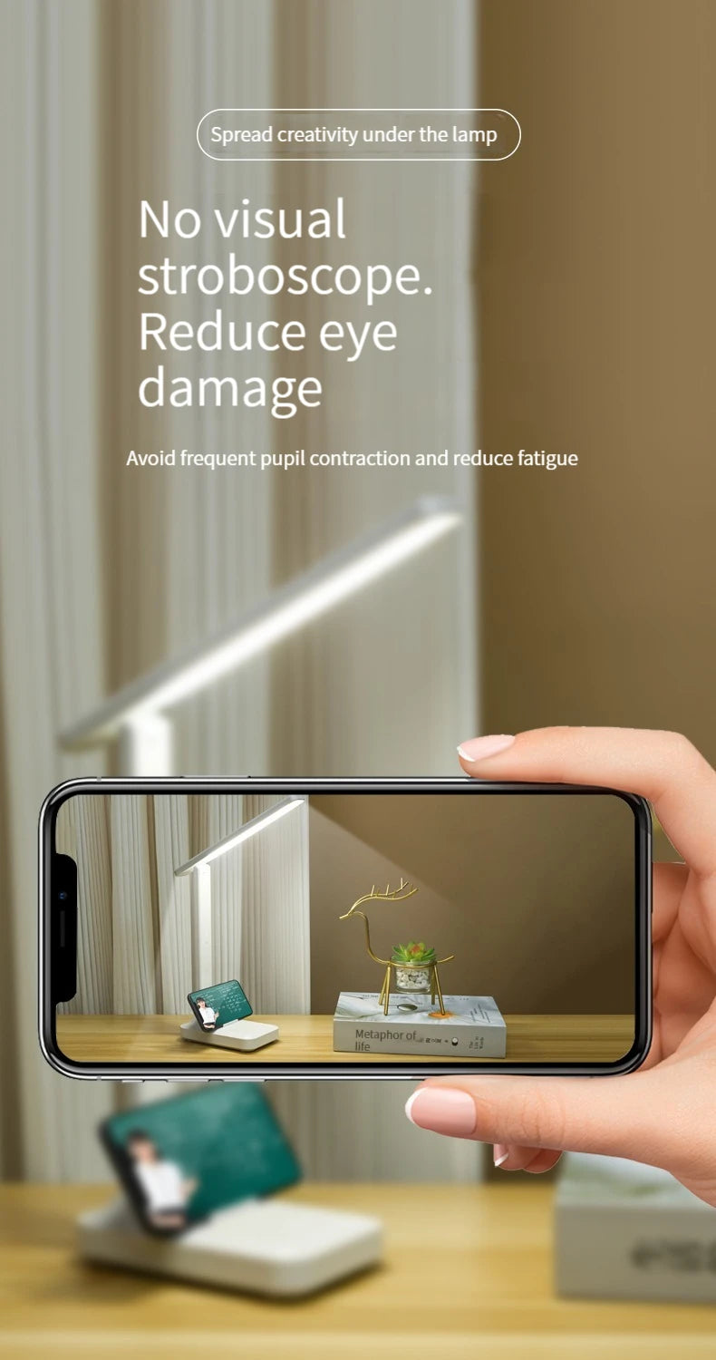 Foldable eye protection desk lamp, supports three-speed dimming, supports USB charging and plug-in two styles, and has learning