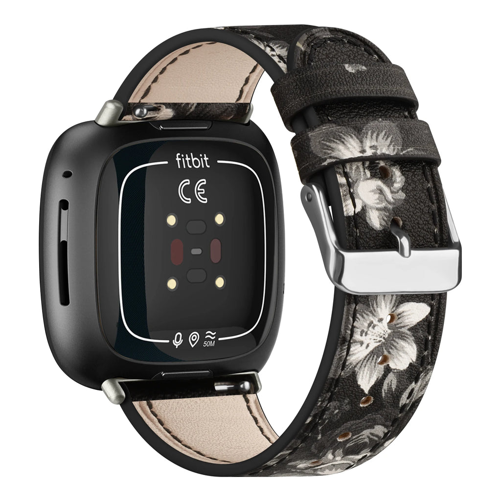 Genuine Leather Band For Fitbit Versa 3/Versa 4 Strap Bracelet For Fitbit Sense/Sense 2 Watch Band Adjustable Wristband