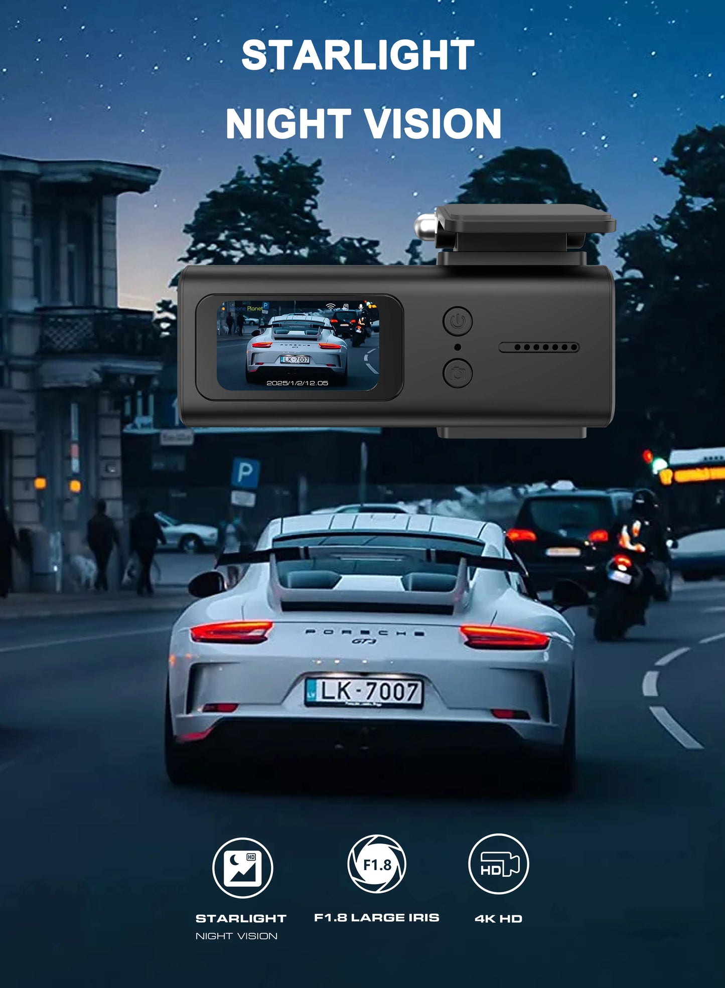 The New Style Dash Cam 4K UHD Recording Car Camera DVR Night Vision Video Recorder WDR G sensor Night Vision Hidden Dashcam