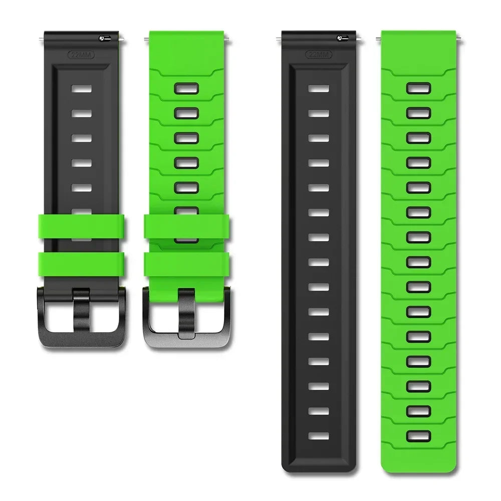 22mm Two-Tone Silicone Band Quick Release Strap For Garmin Forerunner 570 47MM 265 255 Music/Venu 4 3 2 45MM Sport Bracelet Belt