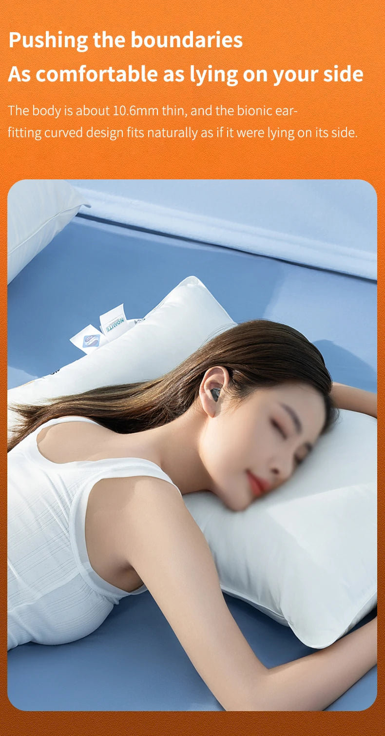 Waterproof Wireless Bluetooth 5.3 Headsets Mini headset Painless Call Noise Cancelling Thin Headphones Fit for Sleeping/Sports