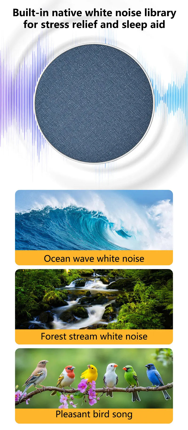 Mini Under Pillow Sleep Speaker Bluetooth 5.4 Hi-Fi Dynamic Sound Wireless Music Player Home Sleep Sound Equipment For Bedside