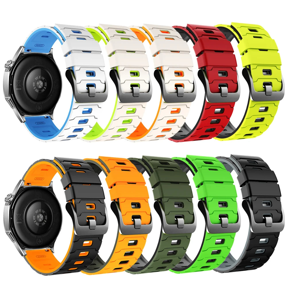 22mm Two-Tone Silicone Band Quick Release Strap For Garmin Forerunner 570 47MM 265 255 Music/Venu 4 3 2 45MM Sport Bracelet Belt