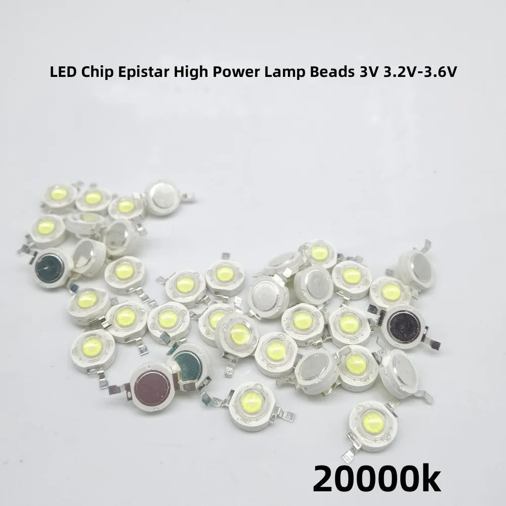 10pcs 1W 3W LED Chip Epistar High Power Lamp Beads 3V 3.2V-3.6V Warm Nature Cold White 3000K 4500K 6500K 10000K 20000K 30000K