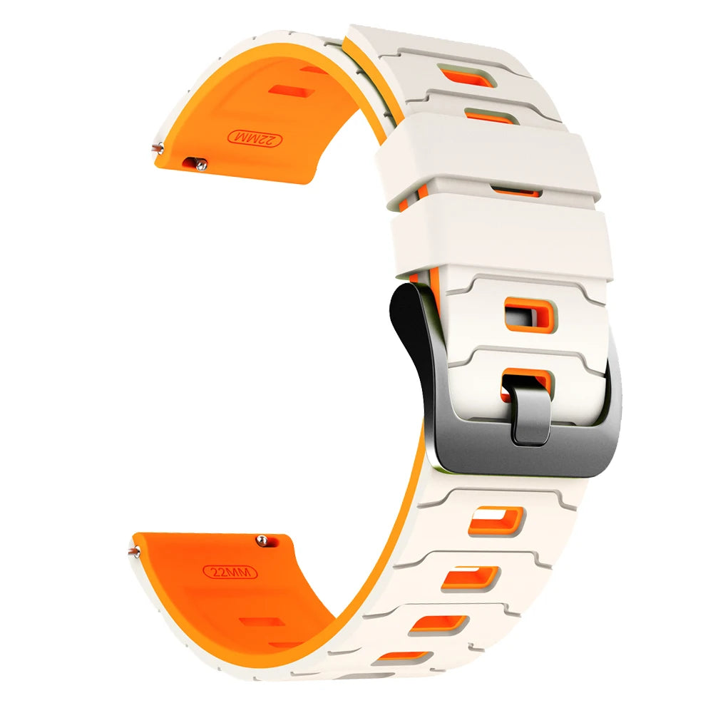 22mm Two-Tone Silicone Band Quick Release Strap For Garmin Forerunner 570 47MM 265 255 Music/Venu 4 3 2 45MM Sport Bracelet Belt