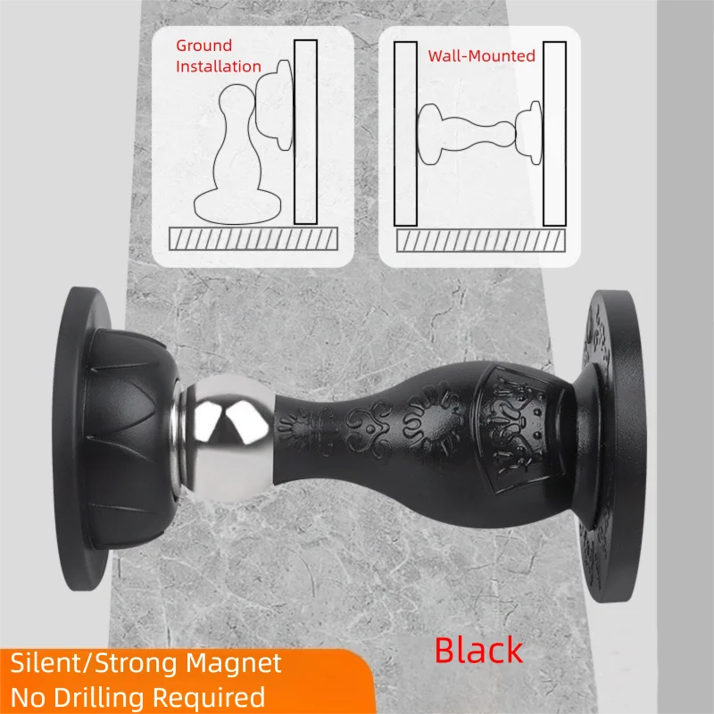 New Drill-Free Door Stopper with Silicone Anti-Collision Pad, Door Holder for Fixing Door Behind and Preventing Collision
