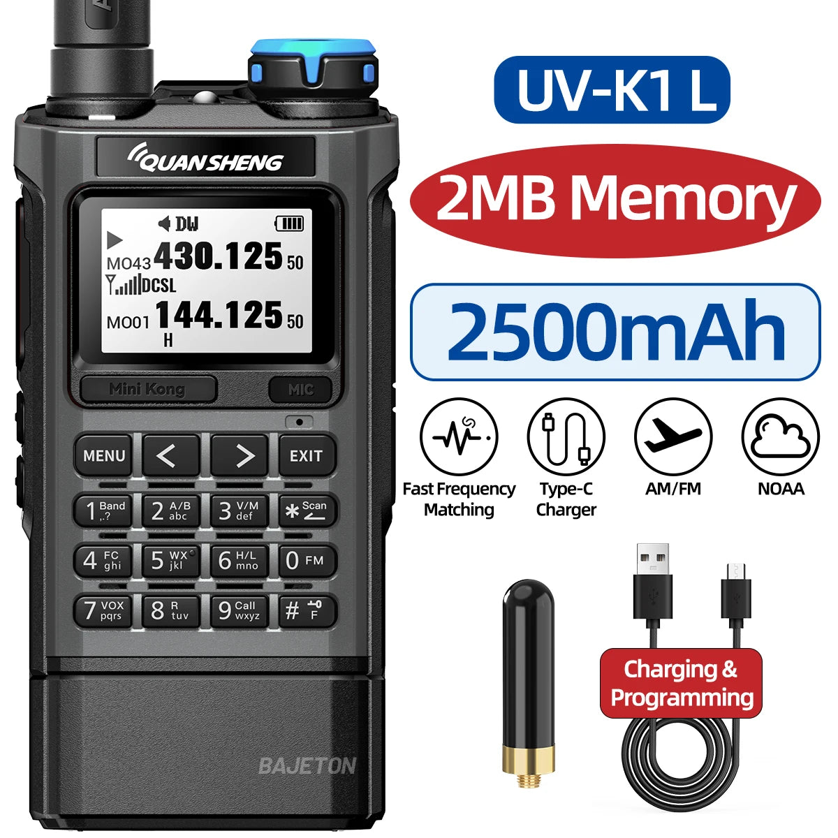 Quansheng UV-K1 L Mini Walkie Talkie Multi Band  Transceiver Wireless Copy Frequency AM FM NOAA Upgrade UV-K5 (8) UV-K6