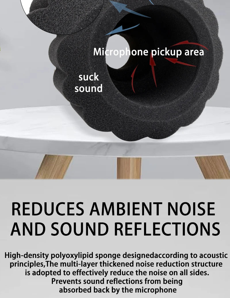Sound-Absorb Sponge Mic Cover, Microphone Windproof Cover,Anti Spray Mic Windproof Cover Can Reduce Room Echo And Reverberatio