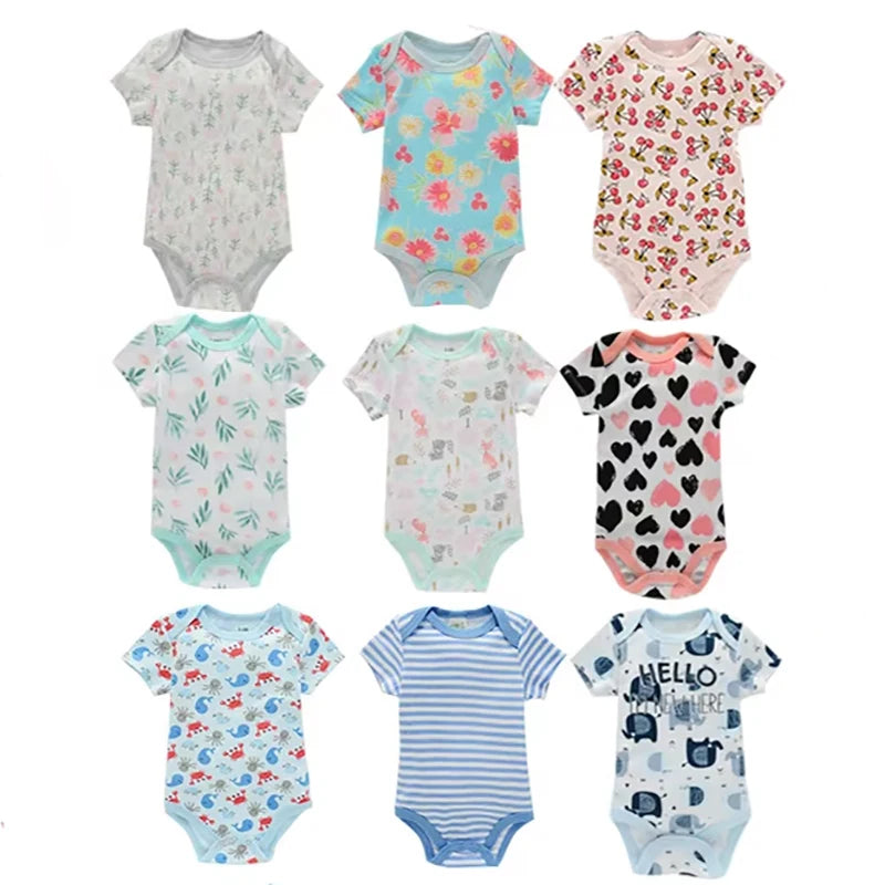 1-2 Pieces Baby Bodysuit For Newborns Summer Baby Romper Girl/Boy Clothes 0-12M Newborn Clothing Infant Soft Tight Baby Clothes