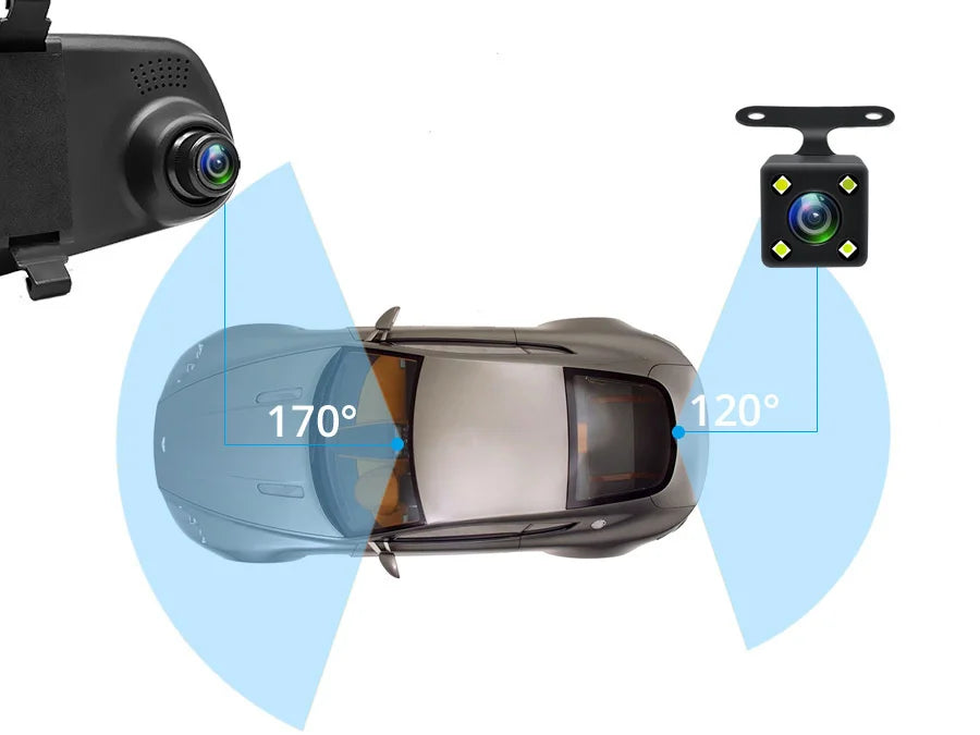 4.3 Inch 1080P Dual camera Dash Cam For Cars Optional 1080P Rear Car Camera Night Vision Loop Recording Wide Angle Car DVR Came