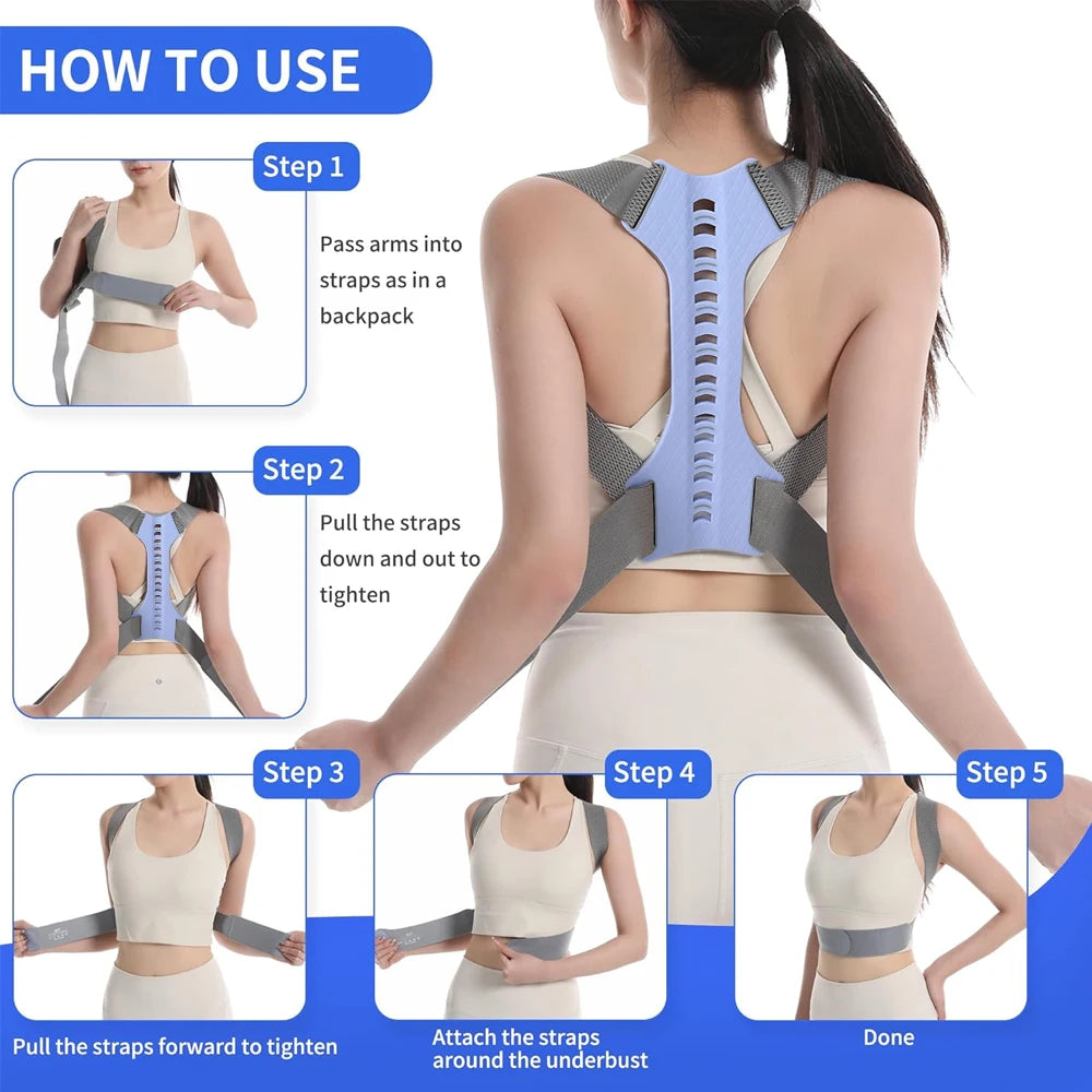 LAOZHAO Adjustable Posture Corrector for Men & Women - Upper Back Brace for Neck, Shoulder & Spine Support,Scoliosis & Back Pain