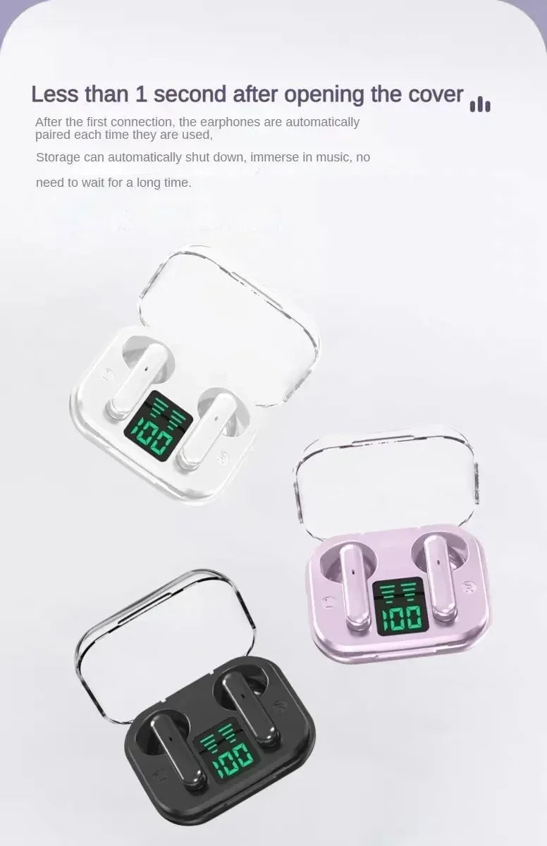 TWS Earpuds Wireless Bluetooth 5.3 Sport Gaming Headsets Noise Reduction Earbuds Mic Headphones with LED Display Earphones