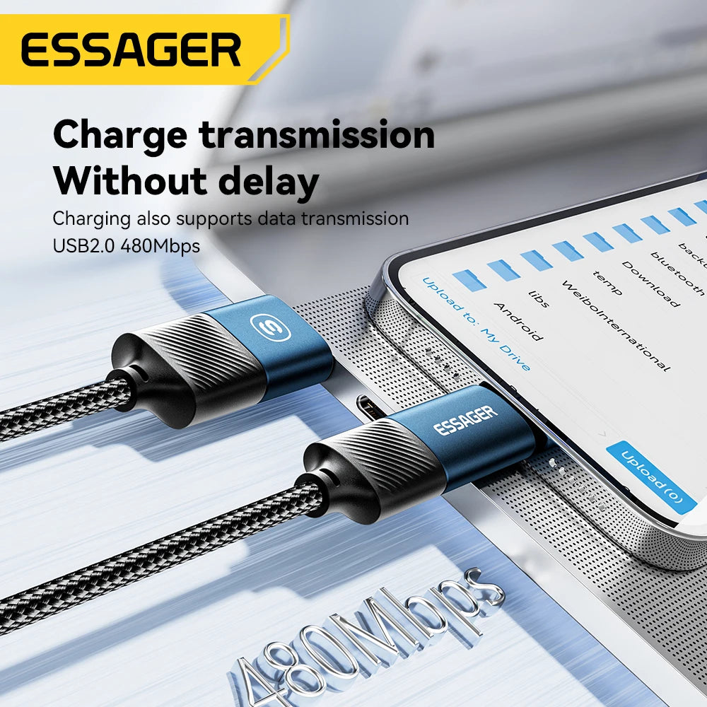 Essager 4 in 1 USB Cable Type C 65W PD Fast Charging Wire Type C To Type C Cable For iPhone 15 14 13 Pro Max iPad HUAWEI Xiaomi