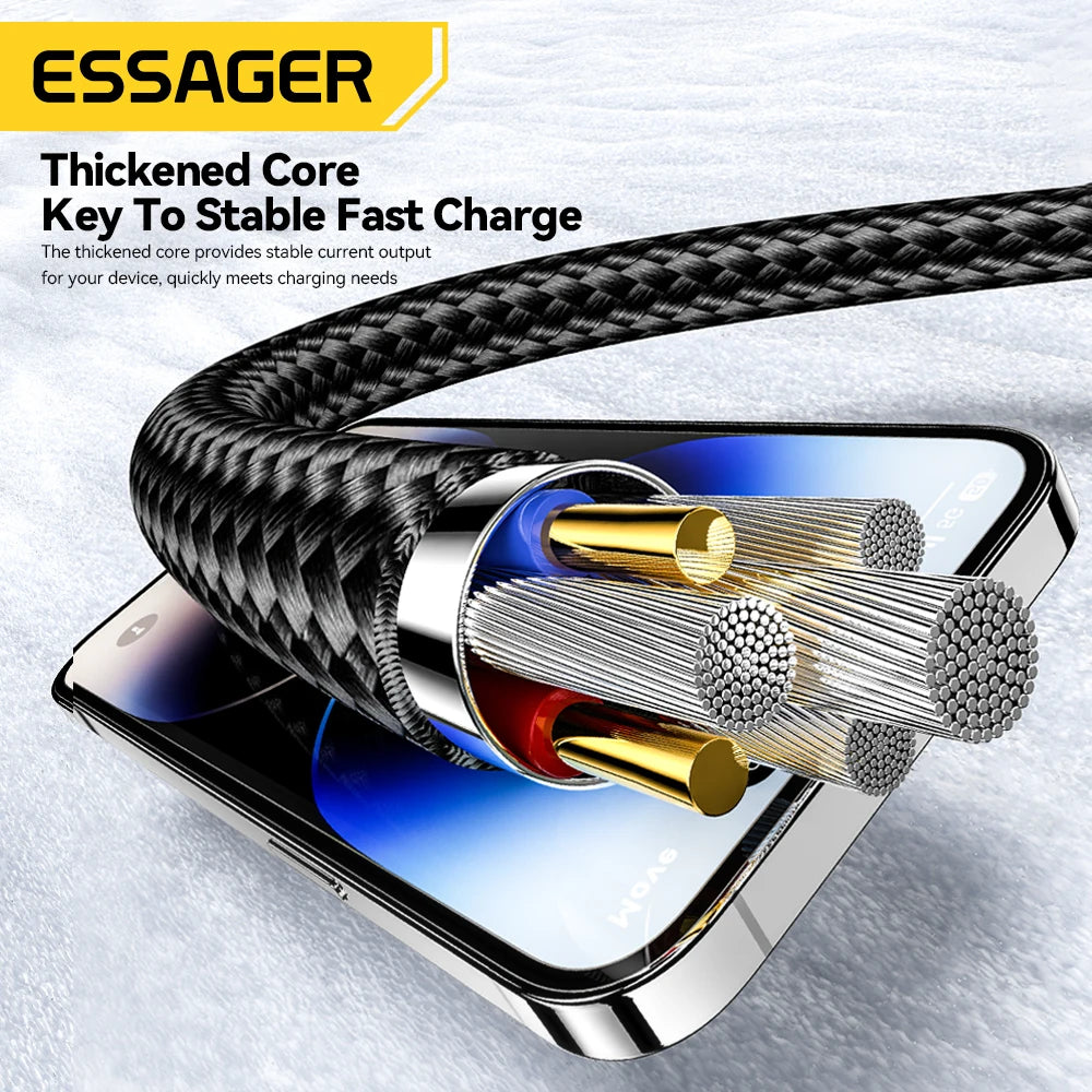Essager 4 in 1 USB Cable Type C 65W PD Fast Charging Wire Type C To Type C Cable For iPhone 15 14 13 Pro Max iPad HUAWEI Xiaomi