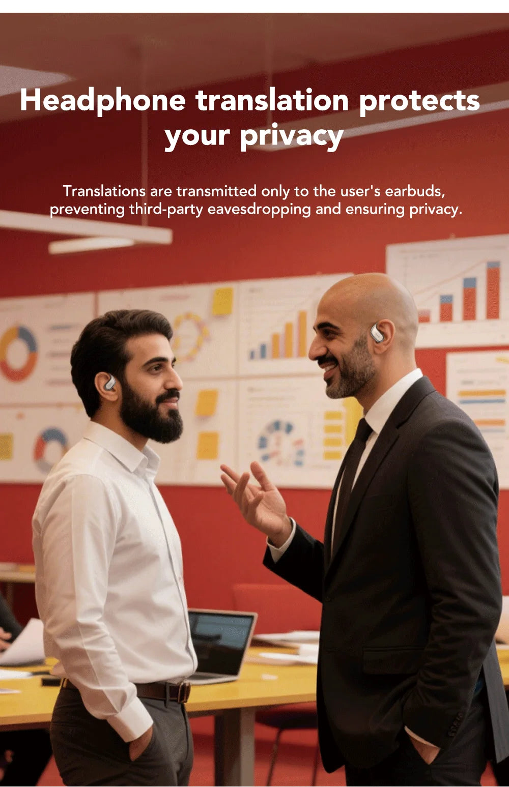 【AI Translator Earbud】 HTC NE39 Earphones Bluetooth OWS Sports Wireless Headphones Noise Reduction Earbud With Mic Long life