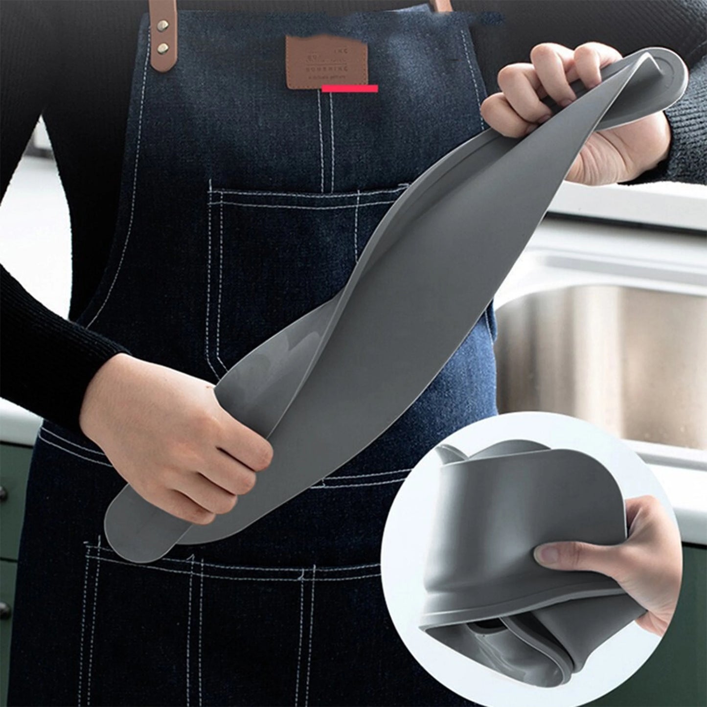 Soft Silicone Kitchen Sink Partition Adhesive Splash Proof Dishwashing And Vegetable Washing Sink Splitter