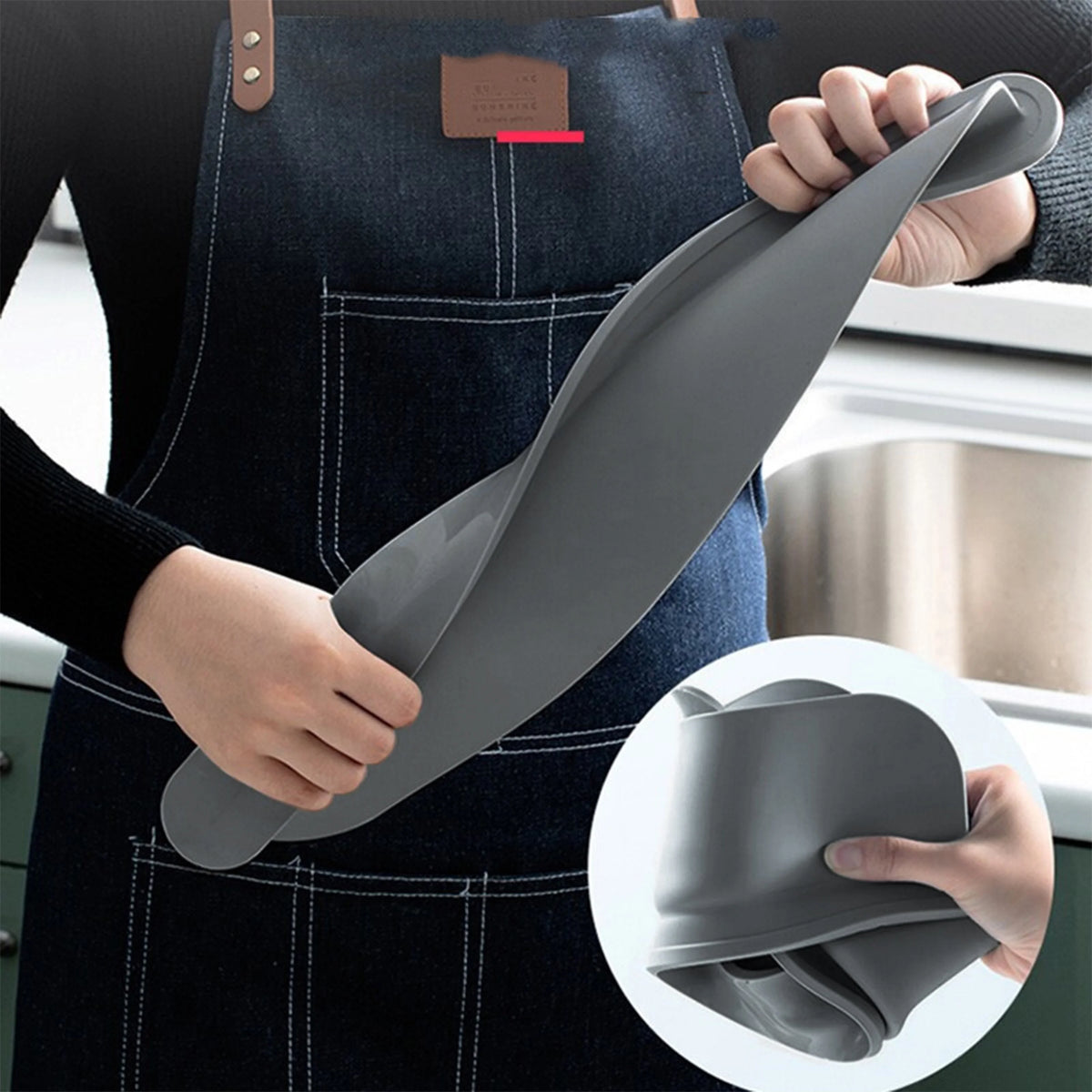 Soft Silicone Kitchen Sink Partition Adhesive Splash Proof Dishwashing And Vegetable Washing Sink Splitter