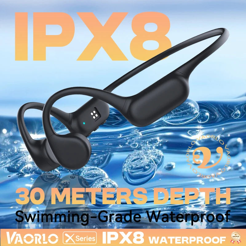 IPX8 Waterproof Bone Conduction Wireless Headphone Bluetooth 5.4+32GB MP3 Waterproof Swimming Sport HIFI Music Headset With Mic