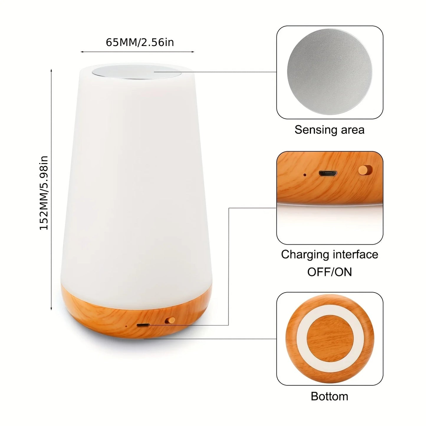 LED 13 Color Changing Night Light Remote Control Touch USB Rechargeable RGB Night Lamp Dimmable Lamp Portable Table Bedside Lamp